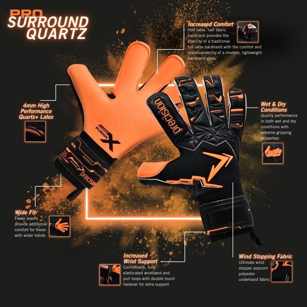 Precision Junior Fusion X Pro Surround Quartz GK Gloves