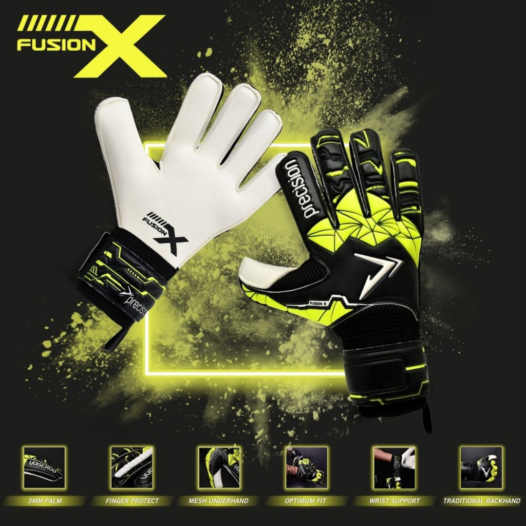 Precision Junior Fusion X Flat Cut Finger Protect GK Gloves