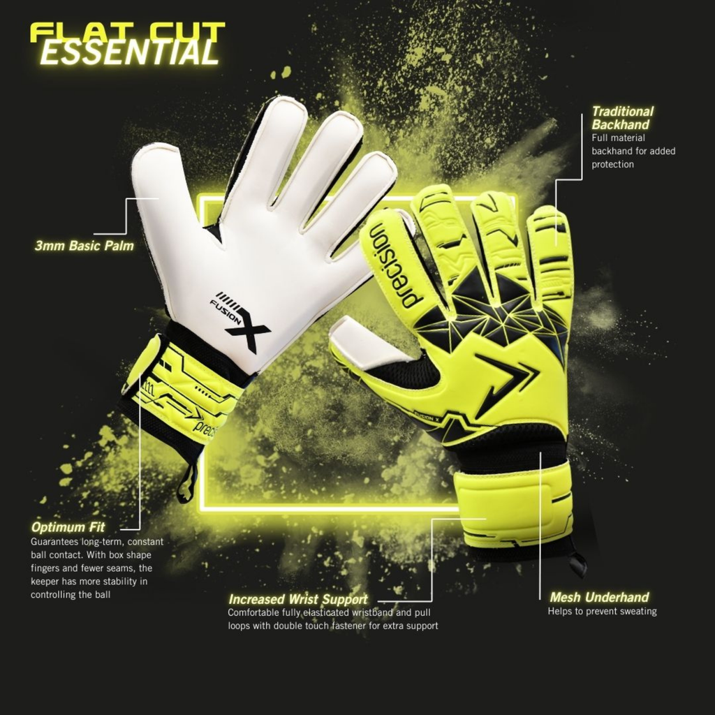 Precision Junior Fusion X Flat Cut Essential GK Gloves