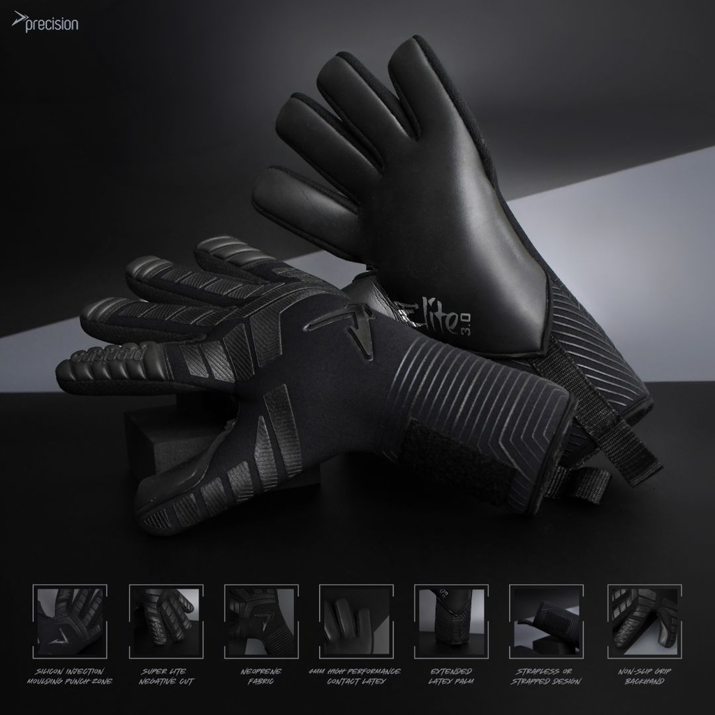 Precision Elite 3.0 Blackout Contact Junior Goalkeeper Gloves