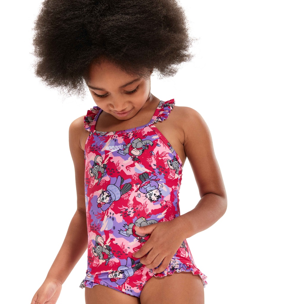Speedo LTS Printed Frill Thinstrap Infants Swimsuit