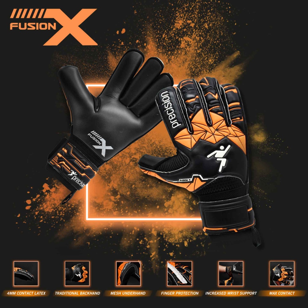 Precision Junior Fusion X Roll Finger Protect GK Gloves