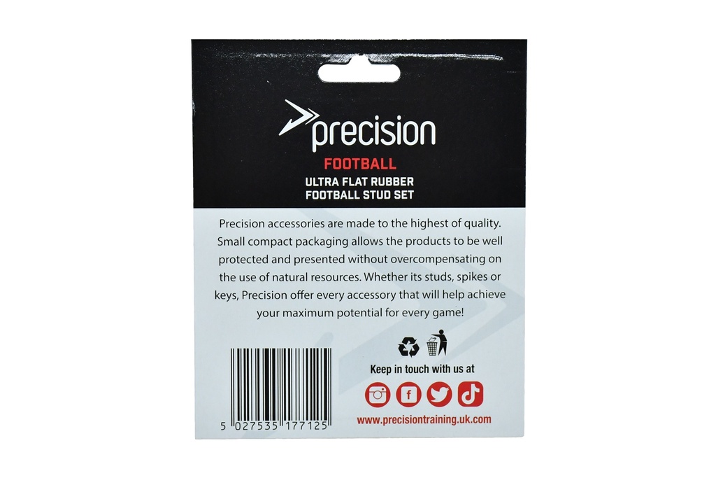 Precision Ultra Flat Rubber Football Stud Sets (Single)