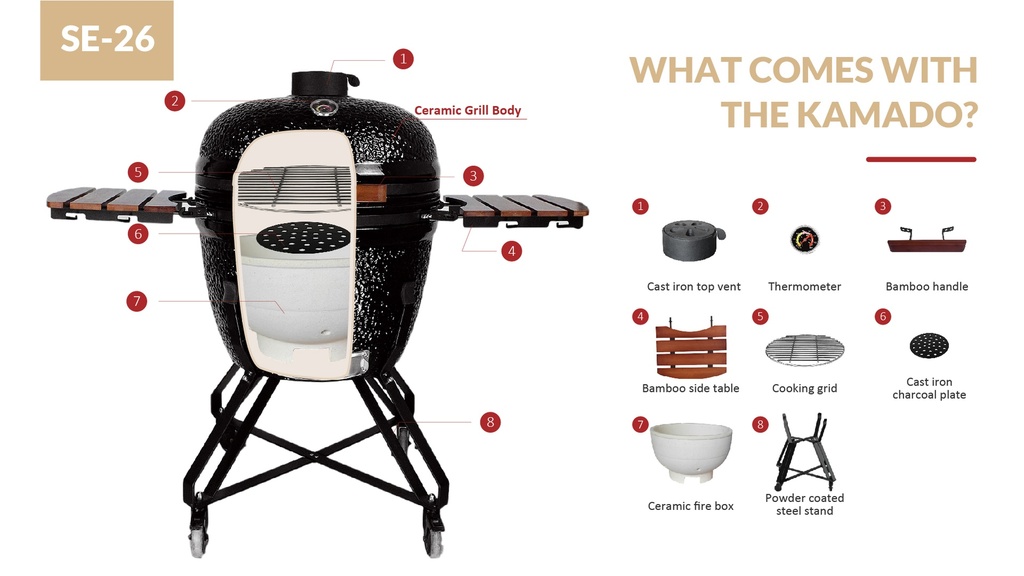 SAC 26 KAMADO Ceramic Grill"