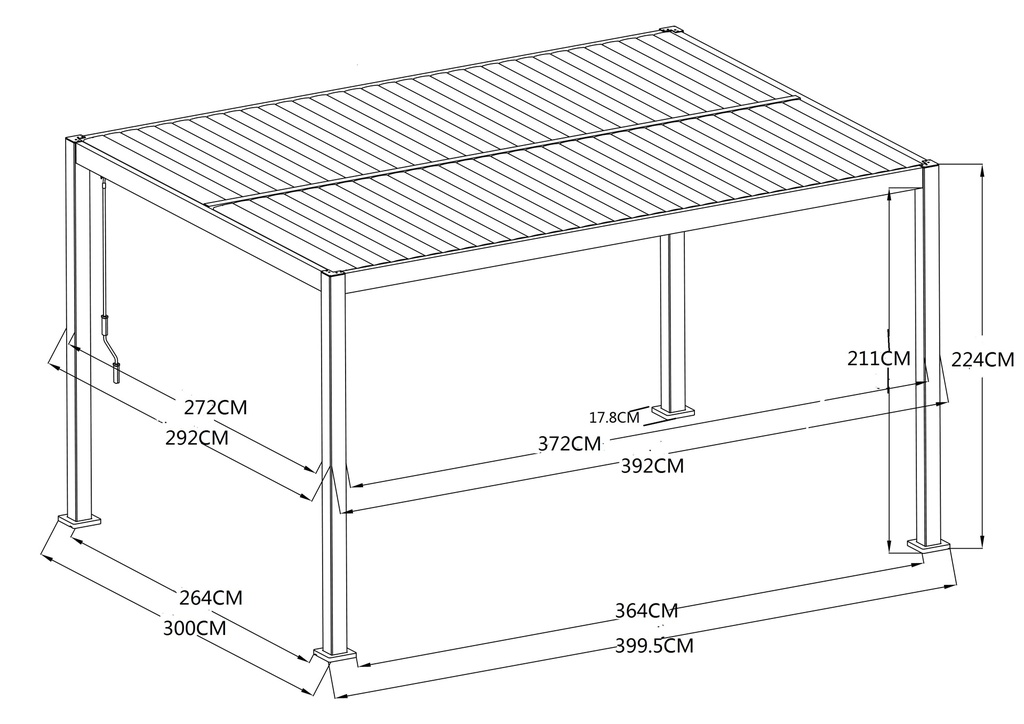 SAC 4Mx3M Aluminium Louvre Pergola