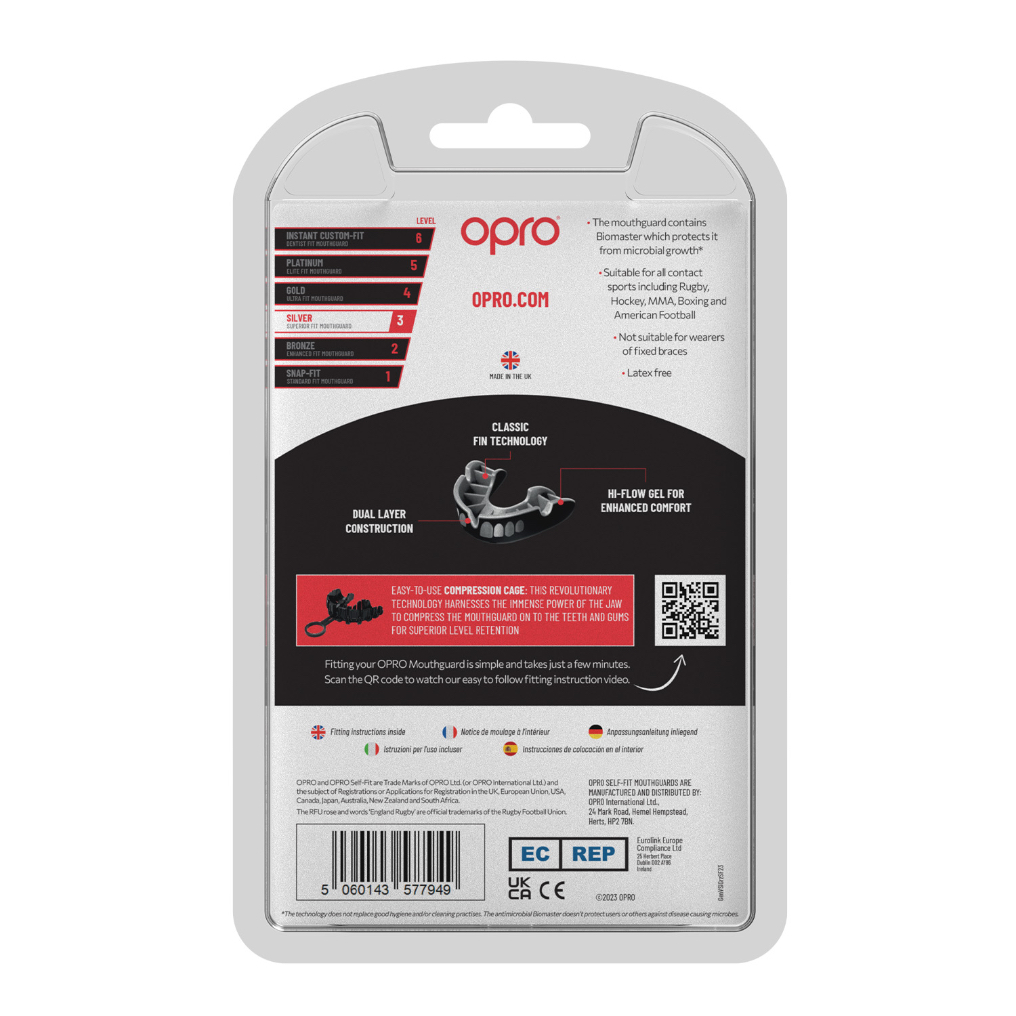 OPRO Self-Fit GEN5 Silver Grillz Mouthguard