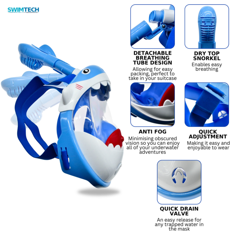 SwimTech Full Face Snorkeling Mask - Kids