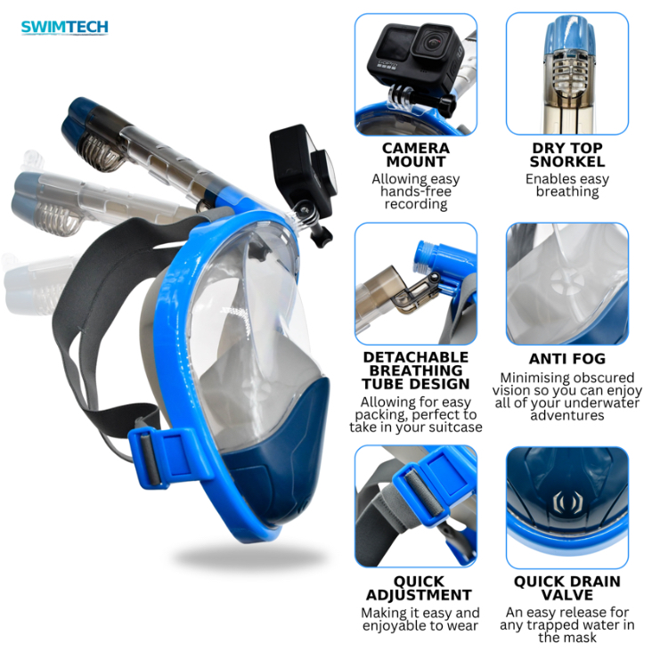 SwimTech Full Face Snorkeling Mask - Adults