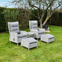 SAC LUX Alloy & PE Rattan 5 piece Patio Set