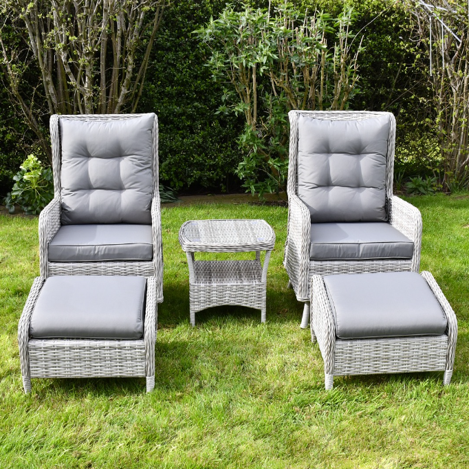 SAC LUX Alloy & PE Rattan 5 piece Patio Set