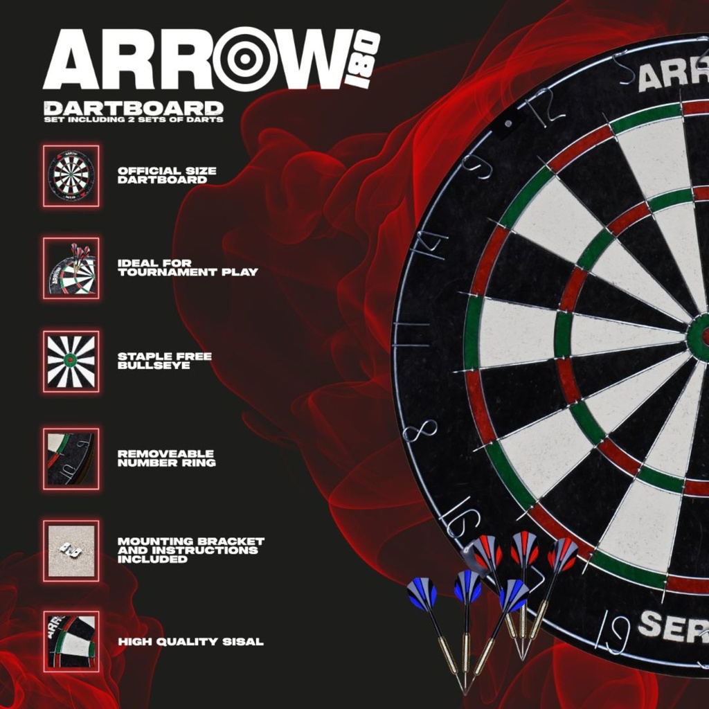 Arrow180 Bristle Dartboard Set