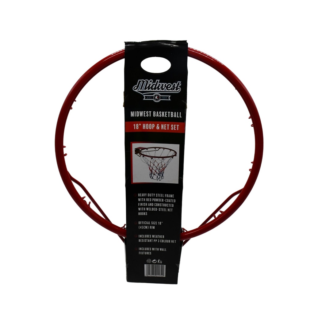 Midwest Basketball 18" Hoop & Net Set