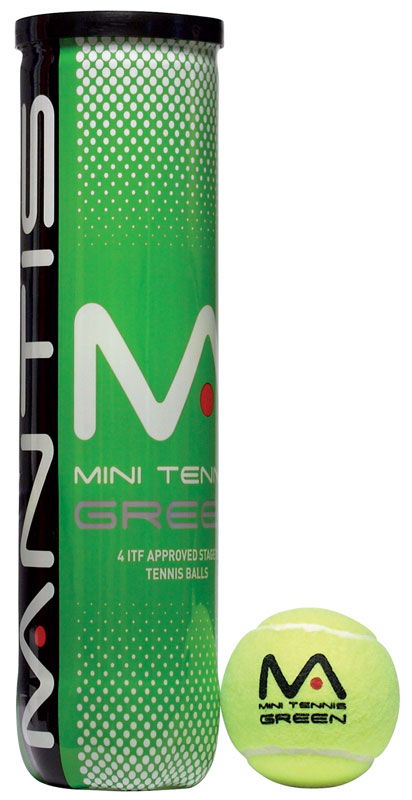 MANTIS Stage 1 Green Tennis Balls (Tube of 4)