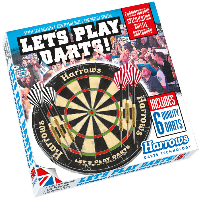 Harrows Lets Play Darts Bristle Board Game