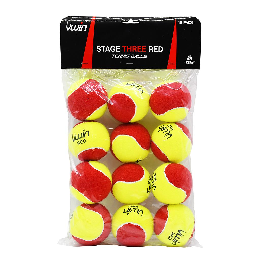 Uwin Stage 3 Red Tennis Balls - Pack of 12 balls
