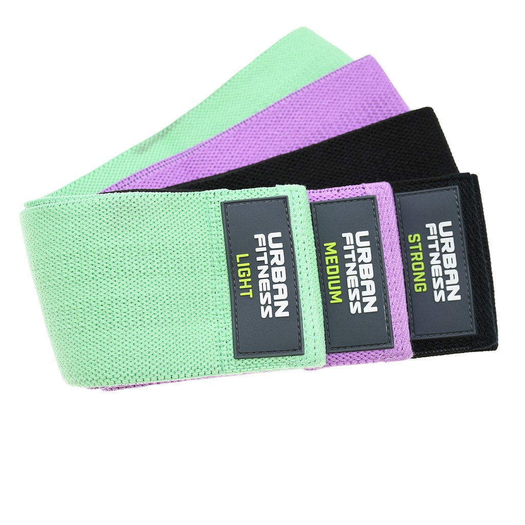 Urban Fitness Fabric Resistance Band Loop (Set of 3) 15 Inch