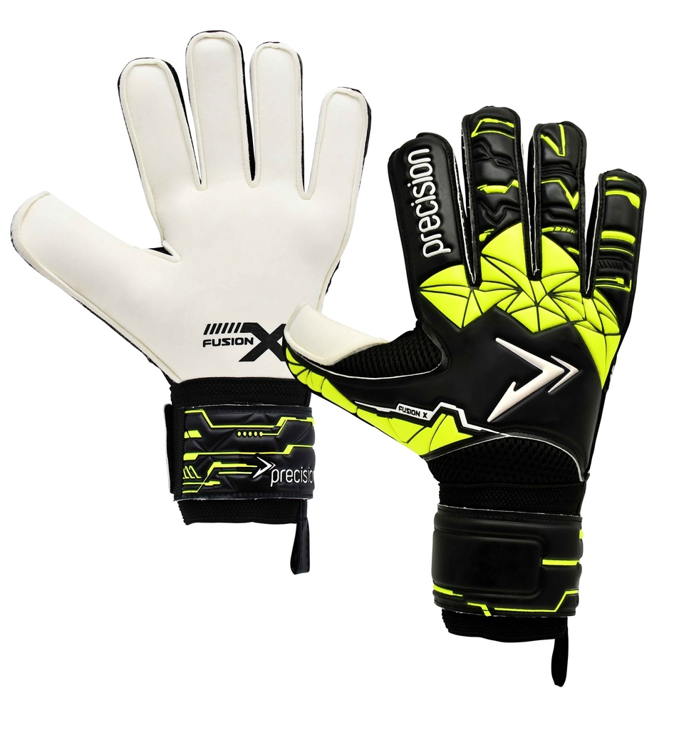 Precision Junior Fusion X Flat Cut Finger Protect Goalkeeper Gloves
