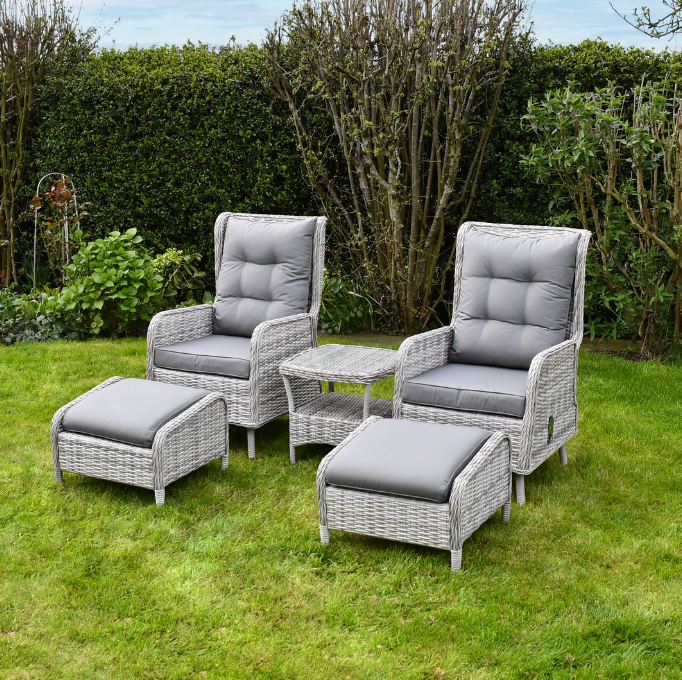 SAC LUX Alloy & PE Rattan 5 piece Patio Set