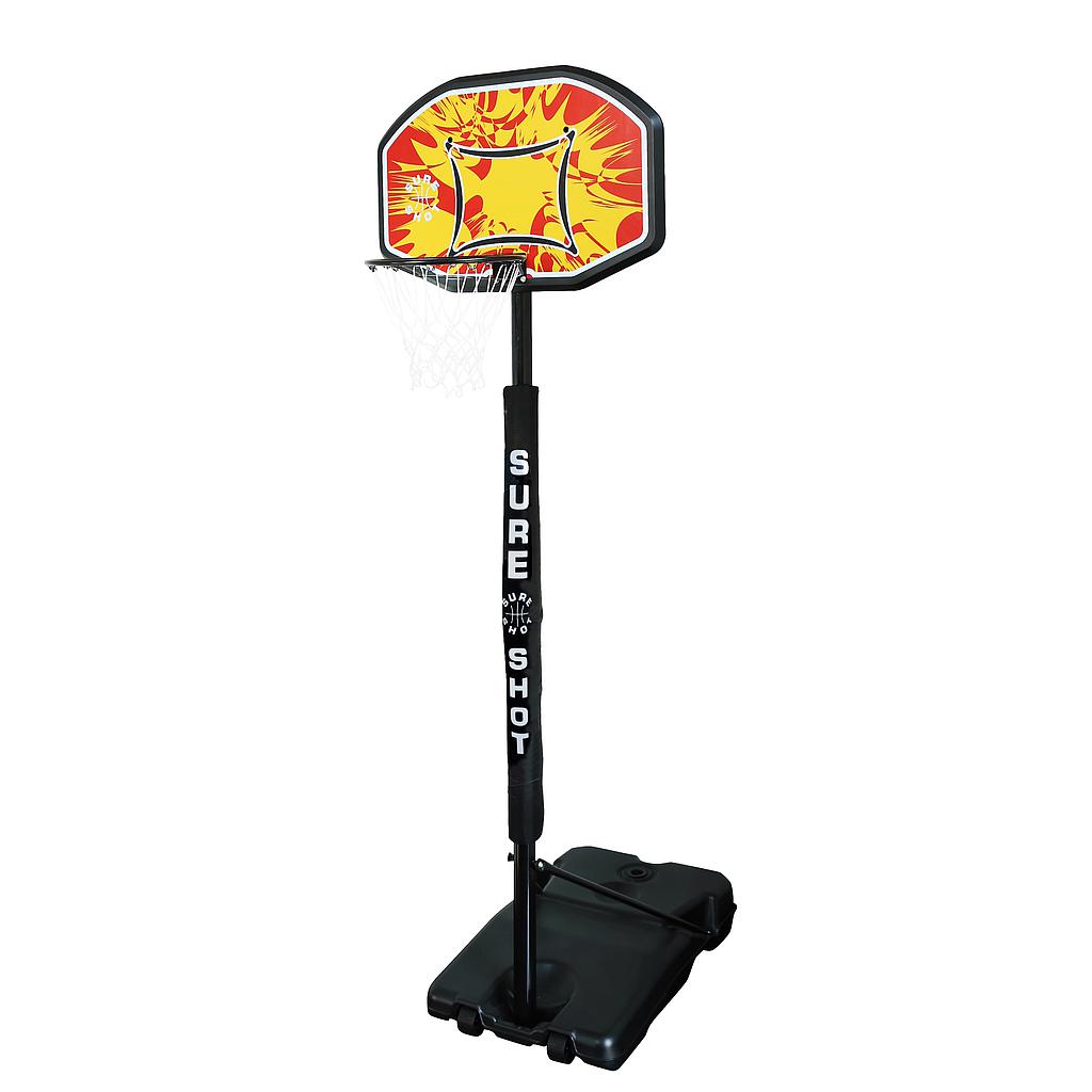 Sure Shot Adjustable Basketball Stand With Padded Pole and Coloured Backboard