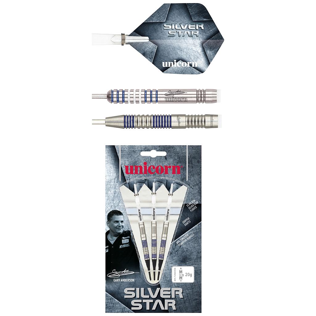 Unicorn Gary Anderson Silver Star 80% Tungsten Darts