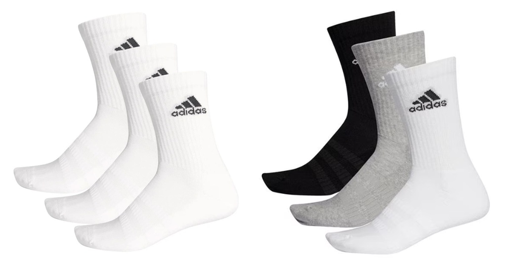Adidas Logo Cushioned Crew Sock 3 Pack